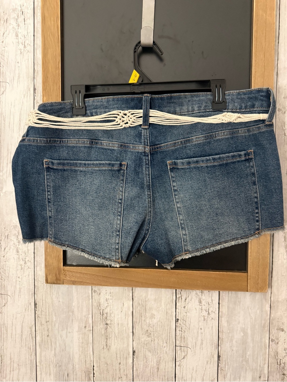NWT No Boundaries size 16 blue studded denim shorts with white tie waist - Picture 5 of 5